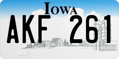 IA license plate AKF261