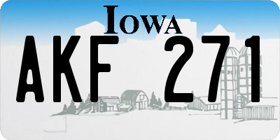 IA license plate AKF271