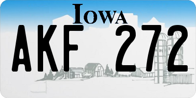 IA license plate AKF272