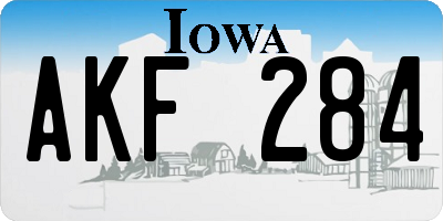 IA license plate AKF284