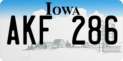 IA license plate AKF286