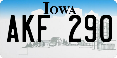 IA license plate AKF290
