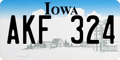 IA license plate AKF324