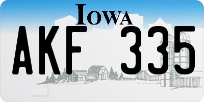 IA license plate AKF335