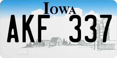 IA license plate AKF337
