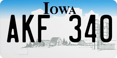 IA license plate AKF340