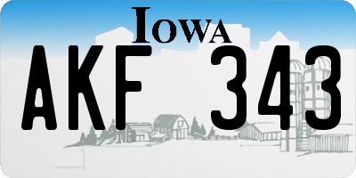 IA license plate AKF343