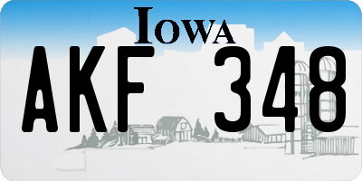 IA license plate AKF348