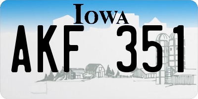 IA license plate AKF351