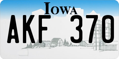 IA license plate AKF370