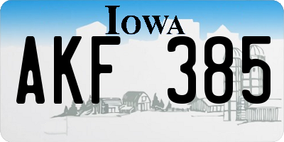 IA license plate AKF385
