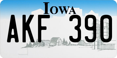 IA license plate AKF390