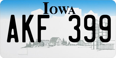 IA license plate AKF399