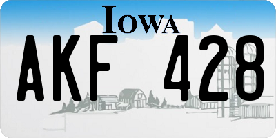 IA license plate AKF428