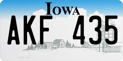 IA license plate AKF435