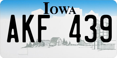 IA license plate AKF439