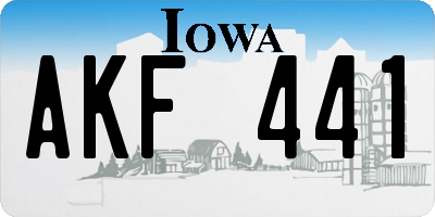 IA license plate AKF441