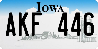 IA license plate AKF446