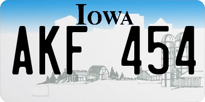 IA license plate AKF454