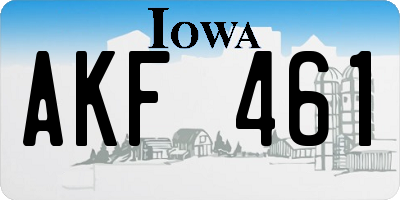 IA license plate AKF461