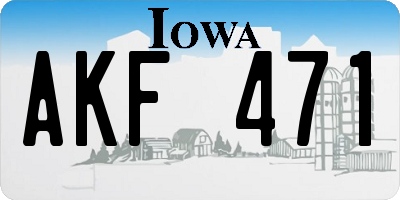 IA license plate AKF471
