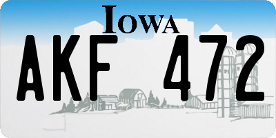 IA license plate AKF472