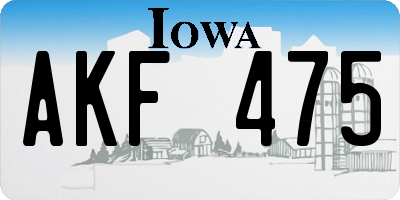 IA license plate AKF475