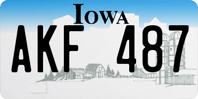 IA license plate AKF487