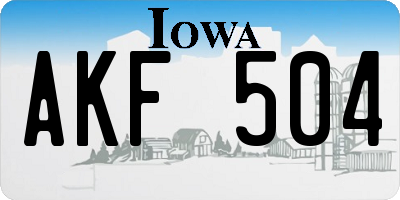IA license plate AKF504