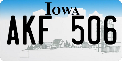 IA license plate AKF506