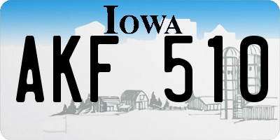 IA license plate AKF510
