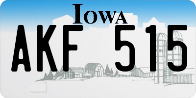 IA license plate AKF515