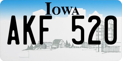 IA license plate AKF520