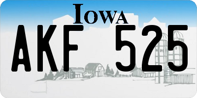 IA license plate AKF525
