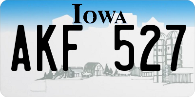 IA license plate AKF527