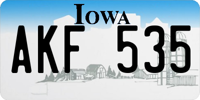 IA license plate AKF535