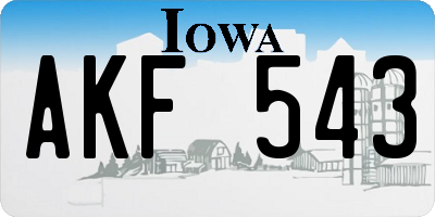 IA license plate AKF543