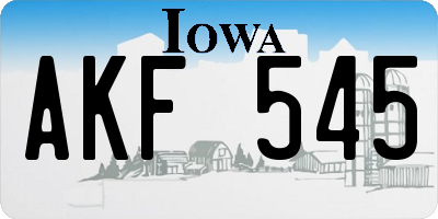 IA license plate AKF545