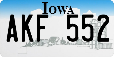 IA license plate AKF552