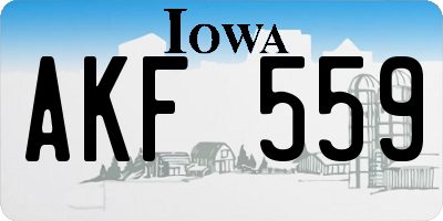 IA license plate AKF559