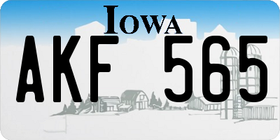 IA license plate AKF565