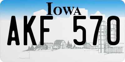 IA license plate AKF570