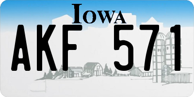 IA license plate AKF571
