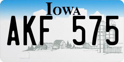 IA license plate AKF575