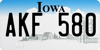IA license plate AKF580