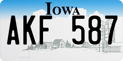IA license plate AKF587