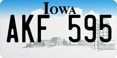 IA license plate AKF595