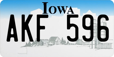 IA license plate AKF596