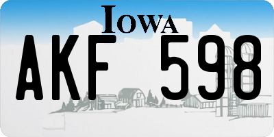 IA license plate AKF598