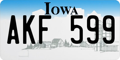 IA license plate AKF599